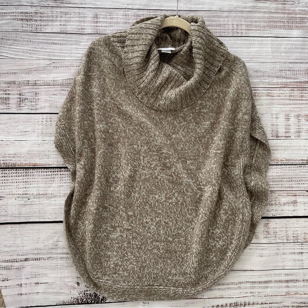 Oatmeal colored poncho sweater